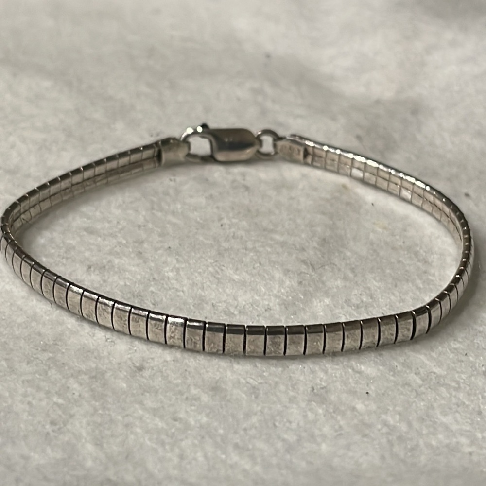 ITALIAN 925 STERLING SILVER Flexible OMEGA BRACELET🇮🇹